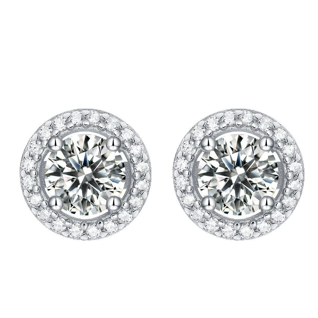 Halo Stud Earrings — 1ct