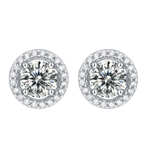 Halo Stud Earrings — 1ct